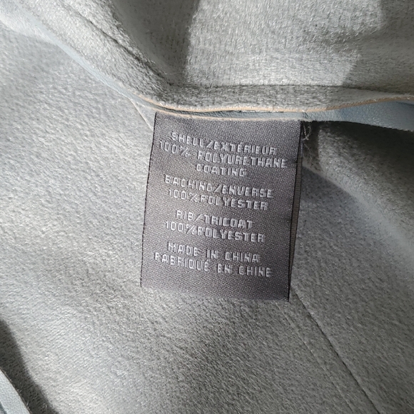 Women's Draped Faux Leather Jacket - Picture 6 of 7